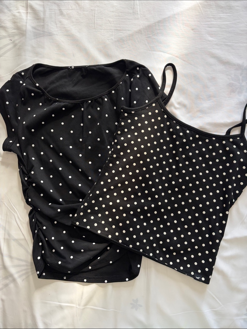 Hollister & Cider black and white polka dot top and cami